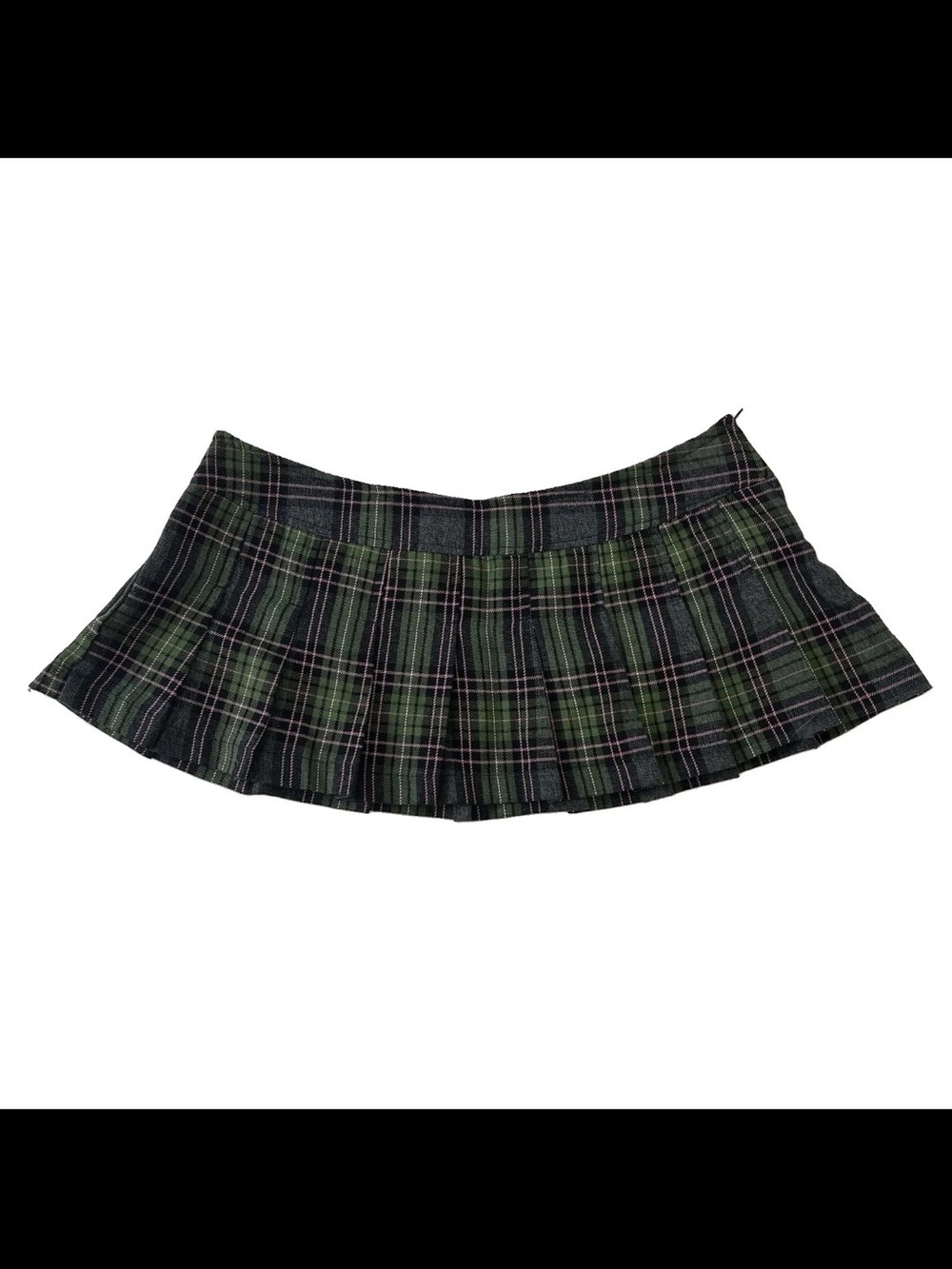 Vintage Lip Service Plaid Pleated Micro Mini Skirt S Y2K Schoolgirl Goth Punk